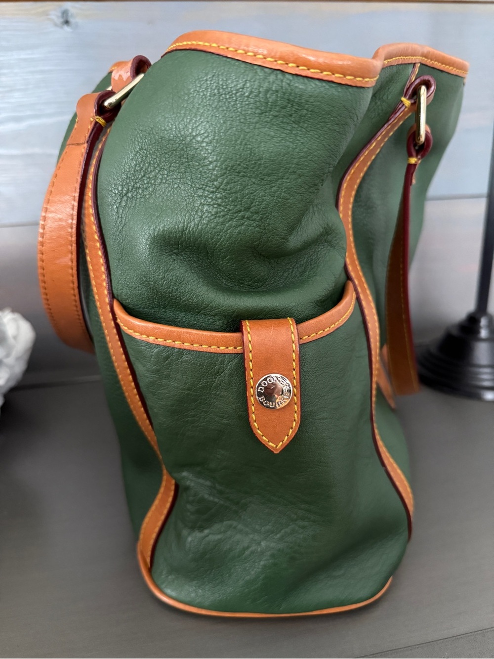 Dooney & Bourke Green Leather Satchel - Picture 8 of 11